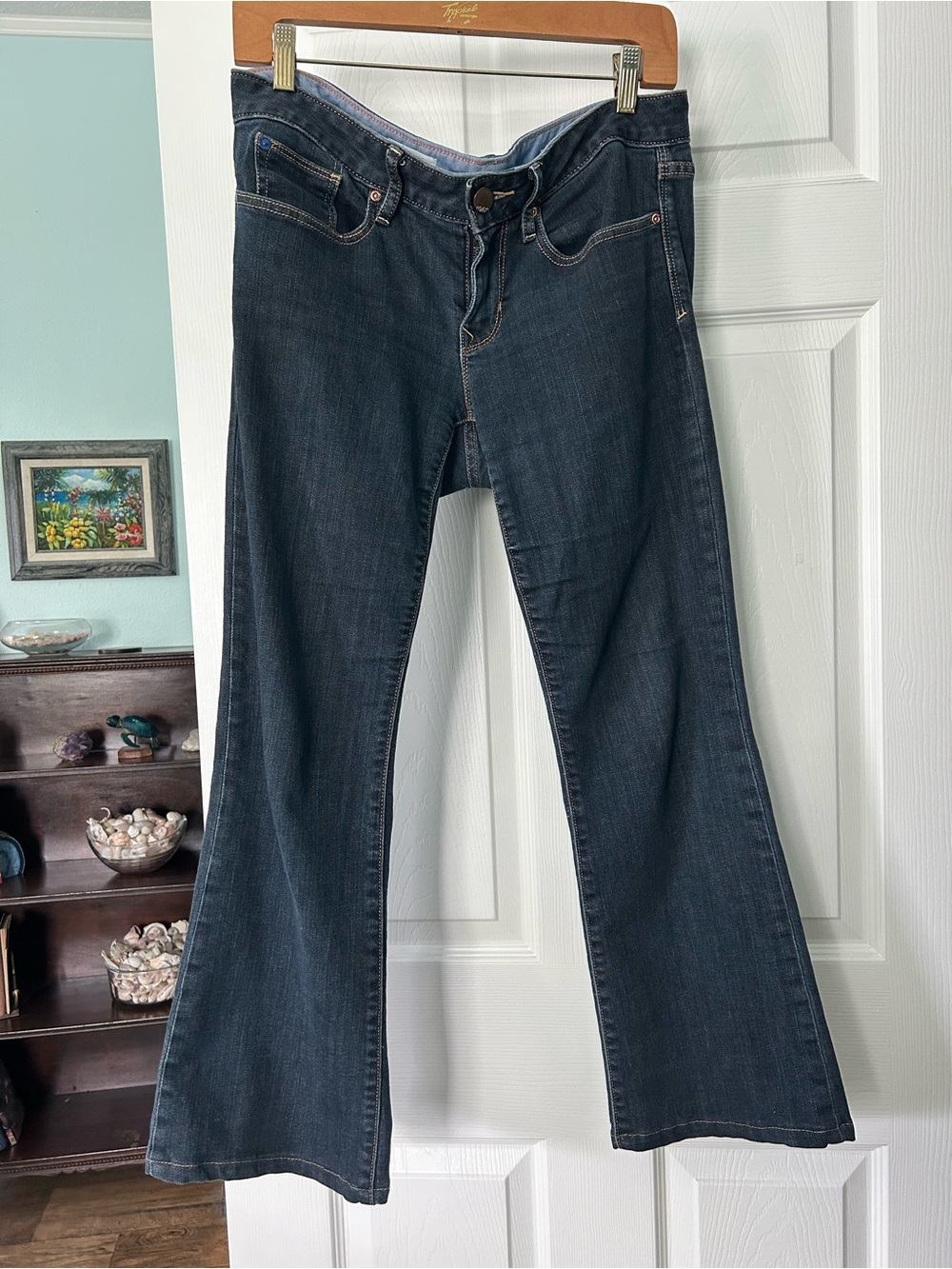 GAP Dark Blue Women's Cropped Flare Jeans